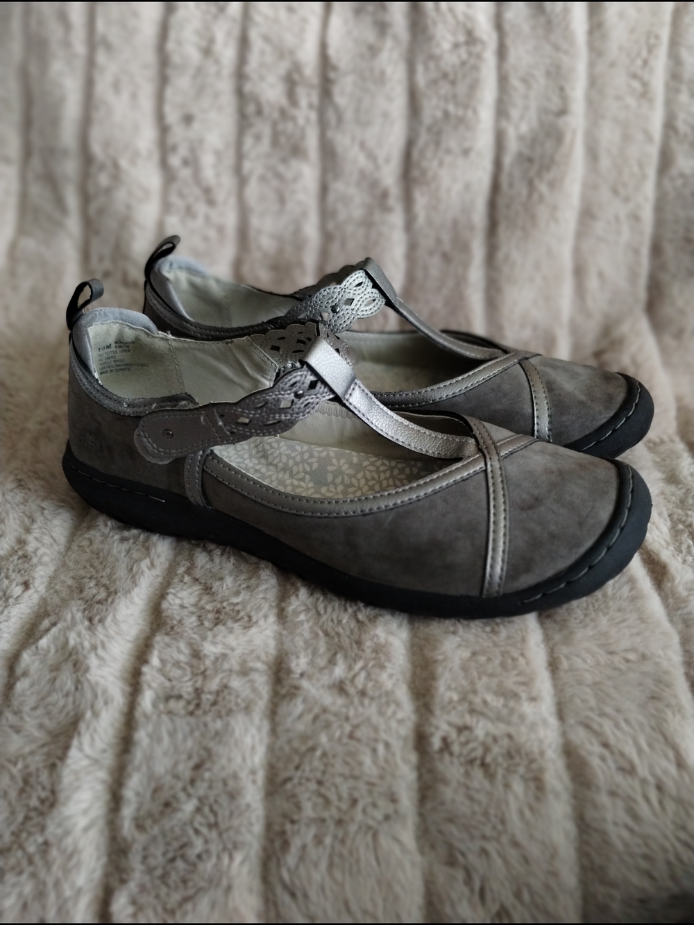 JBU by Jambu Mary Jane Shoes Women’s 10M Gray Memory Foam Comfort Casual Flats